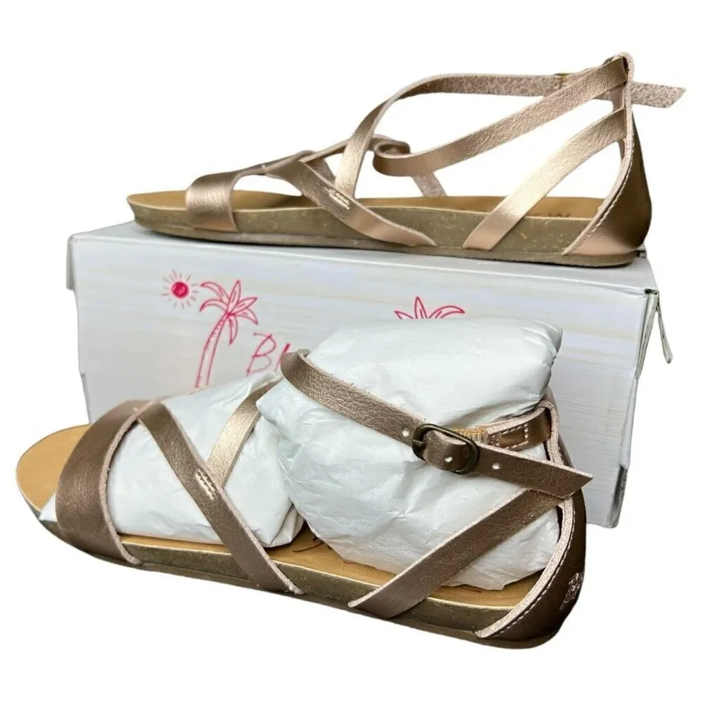 NEW Blowfish Malibu Kids Gorgeous-K Pearl Rose Gold Dyecut Sandals 4